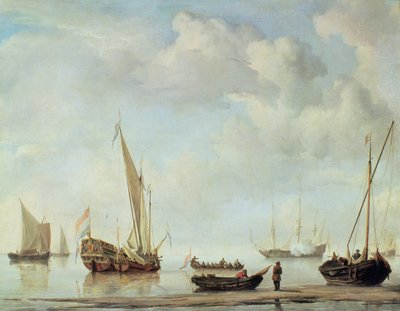 Embarcaciones en calma de Willem van de Velde
